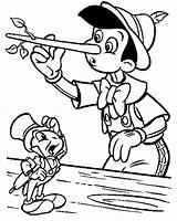 Pinocchio Coloring Pages Nose Cricket Disney Printable Color Jiminy Long Lie Growing Print Cartoons Deception Because Book His Kids Colour sketch template