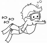 Swimming Coloring Pages Drawing Water Summer Drawings Under Girls Boys sketch template