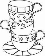 Teacup Teacups Digi Saucer Teapots Applique sketch template