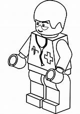 Lego City Ambulance Doctor Pages Coloring Man sketch template