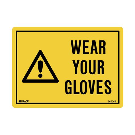Small Stick On Labels Wear Your Gloves Self Adhesive Vinyl H90mm X