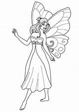 Fairy Coloring Pages Princess Printable A4 Kids sketch template