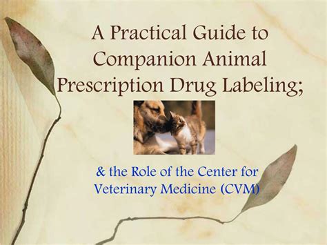 practical guide  companion animal prescription drug labeling