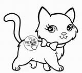 Coloring Pages Cat Kids Pussy Printables Animal sketch template