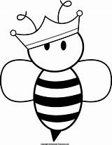 Bee Clipart Queen Cute Outline Drawing Clip Coloring Bees Bumble Cliparts Honey Printable Line Easy Cartoon Animated Library Pages Hornet sketch template