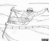 Skiing Freestyle Coloring Moguls sketch template