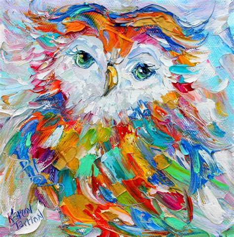 owl print bird art   image  oil painting  karen tarlton