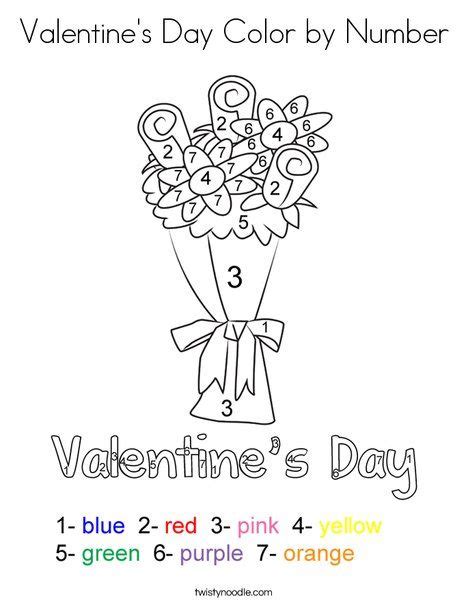 valentines day color  number coloring page heart coloring pages