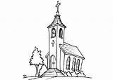 Church Coloring Pages Cartoon Building Cristian Bible Printable Getcolorings sketch template