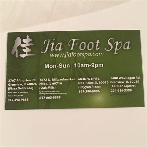 jia foot spa massage  waukegan  glenview il phone number