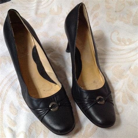 black  toe heels black leather pumps   europe  etsy