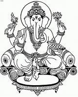 Coloring Pages Drawing Ganesh Parvati Outline Goddess Book Ganesha Clip Clipart Elephant Hindu Azcoloring sketch template