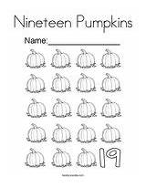 Coloring Nineteen Pumpkins 19 Number Pages Count Twistynoodle sketch template