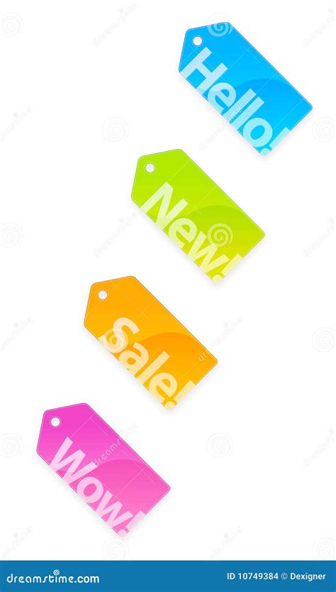 color tags stock vector illustration  colorful pink