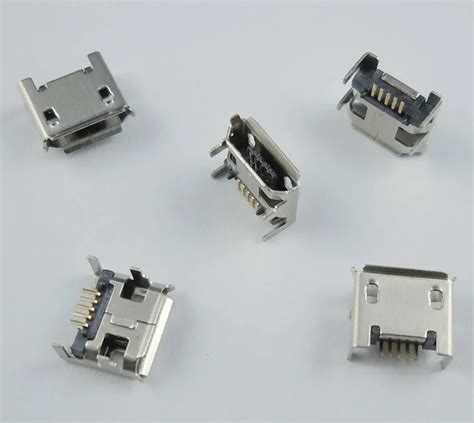 10 Pcs Micro Usb Type B 5 Pin Female Socket Connector Smd 4 Legs 90