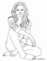 Emma Watson Coloring Pages Sitting Getcolorings Seated Color Printable sketch template