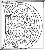 Enluminure Alfabeto Celtico Illuminated Lettre Colorier Lettrine Lettres Coloriez Moyen Coloratutto sketch template
