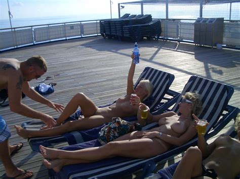 hot caribbean cruise with a few topless euro party girls