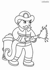 Firefighter Extinguishing sketch template