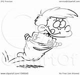 Hopping Sack Race Boy Outline Illustration Cartoon Royalty Toonaday Rf Clip Regarding Notes sketch template