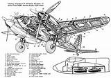 Mosquito Havilland Cutaway P51 P144 sketch template