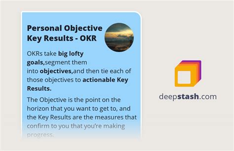 personal objective key results okr deepstash