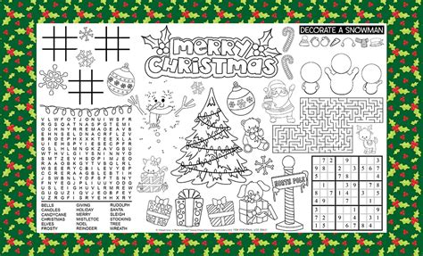 printable christmas placemats  kids happiness  homemade