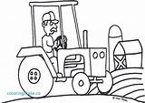 Tractor Coloring Pages Kids Truck Print Easy John Drawing Outline Drawings Deere Tractors Printable Cliparts Clipart Trailer Wagon Color Cartoon sketch template