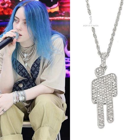 billie eilish blohsh pendant necklace crystal charms women jewelry