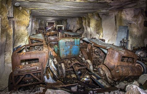 belgian man discovered stash  cars hidden  abandoned quarry  world war ii vintage