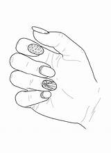 Coloring Nail Adult Book Nails Hand Pages Colouring Color Polish Designs Choose Board Realistic Acrylic Girls Drawings sketch template