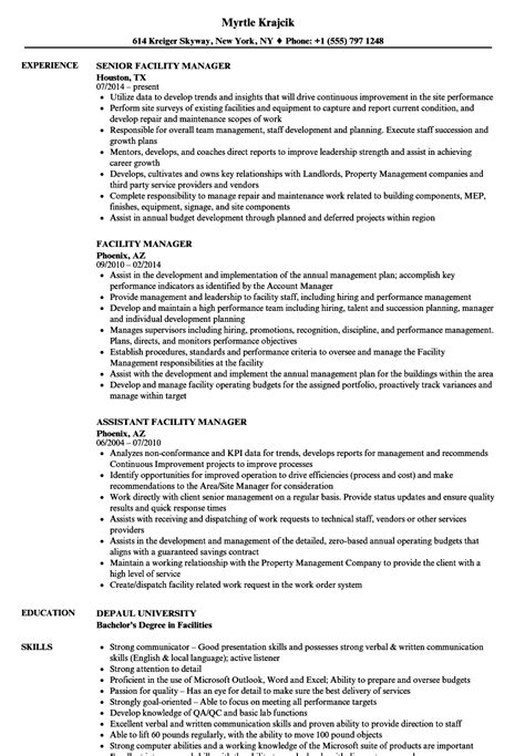 facilities manager resume template