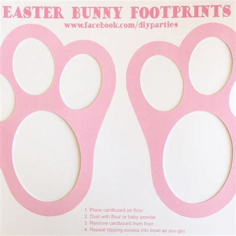 easter bunny footprint stencil cut  rabbit footprint etsy