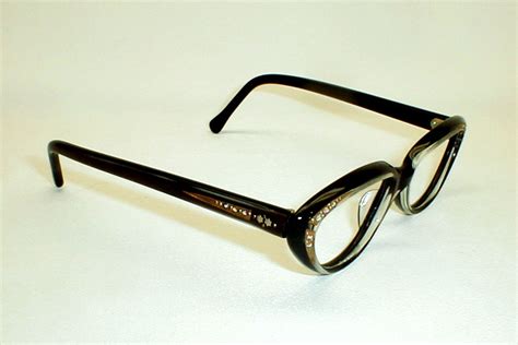 Womens Vintage Eyeglasses Black Cat Eye Raybert Frame France