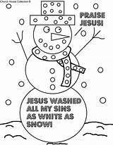 Christmas Coloring Jesus Sunday School Snowman Praise Pages Printable Church sketch template