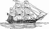 Frigate Clipart Clipground 1812 States United sketch template