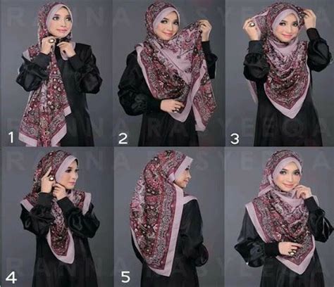kreasi jilbab segi empat desain simple elegan modis dan modern terbaru 2015 2016 gaya hijab