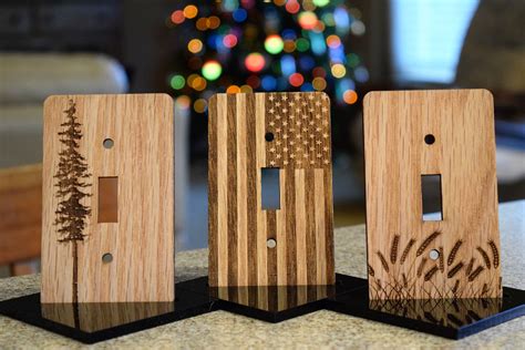 grain wood light switch covers