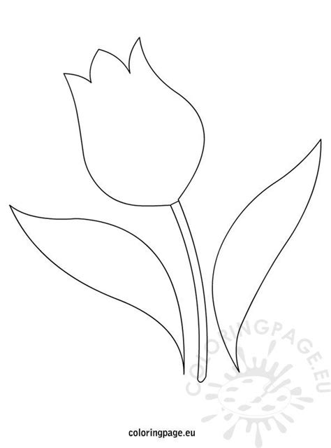 tulip template coloring page