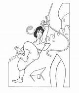 Aladdin Corda Saltando Coma Colorir Aladin Tudodesenhos sketch template