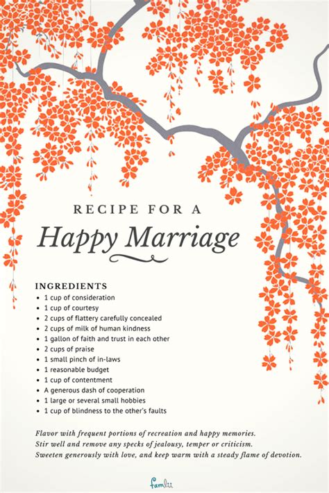Recipe For A Happy Marriage Poems And Inspiration For