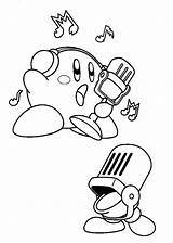 Kirby Coloring Pages Mario Happy sketch template