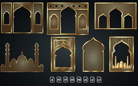 laser cut mosque door svg bundle designs graphics