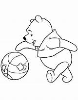 Coloring Basketball Pooh Bear Disney Bouncing Pages Gif sketch template