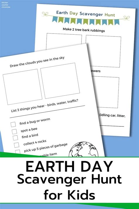earth day scavenger hunt  kids lets    earth day