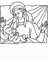 Coloring Jesus Baby Pages Religious Christmas Printable Color Birth Kids Sheets Mary Sheet sketch template