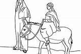Mary Donkey Coloring Pages Joseph Bethlehem Journey sketch template