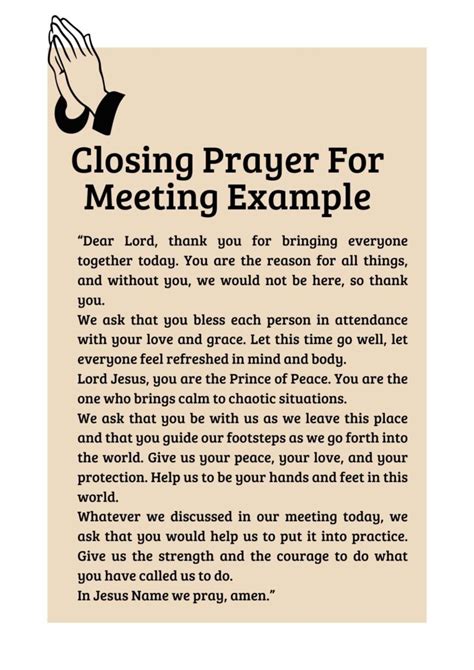 closing prayer  meeting seminar  powerful prayer