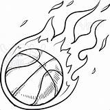 Coloring Basquete Flames Coloriages Basketballs Sympa Abetterhowellnj sketch template