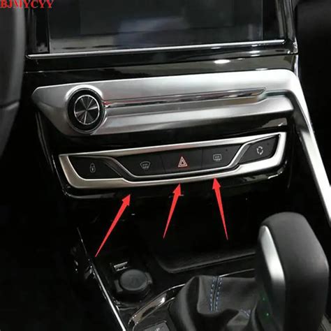 bjmycyy fit  peugeot     stainless steel central control decoration cover car